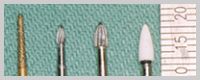 FG finishing burs - diamond, 2 carbides and white stone